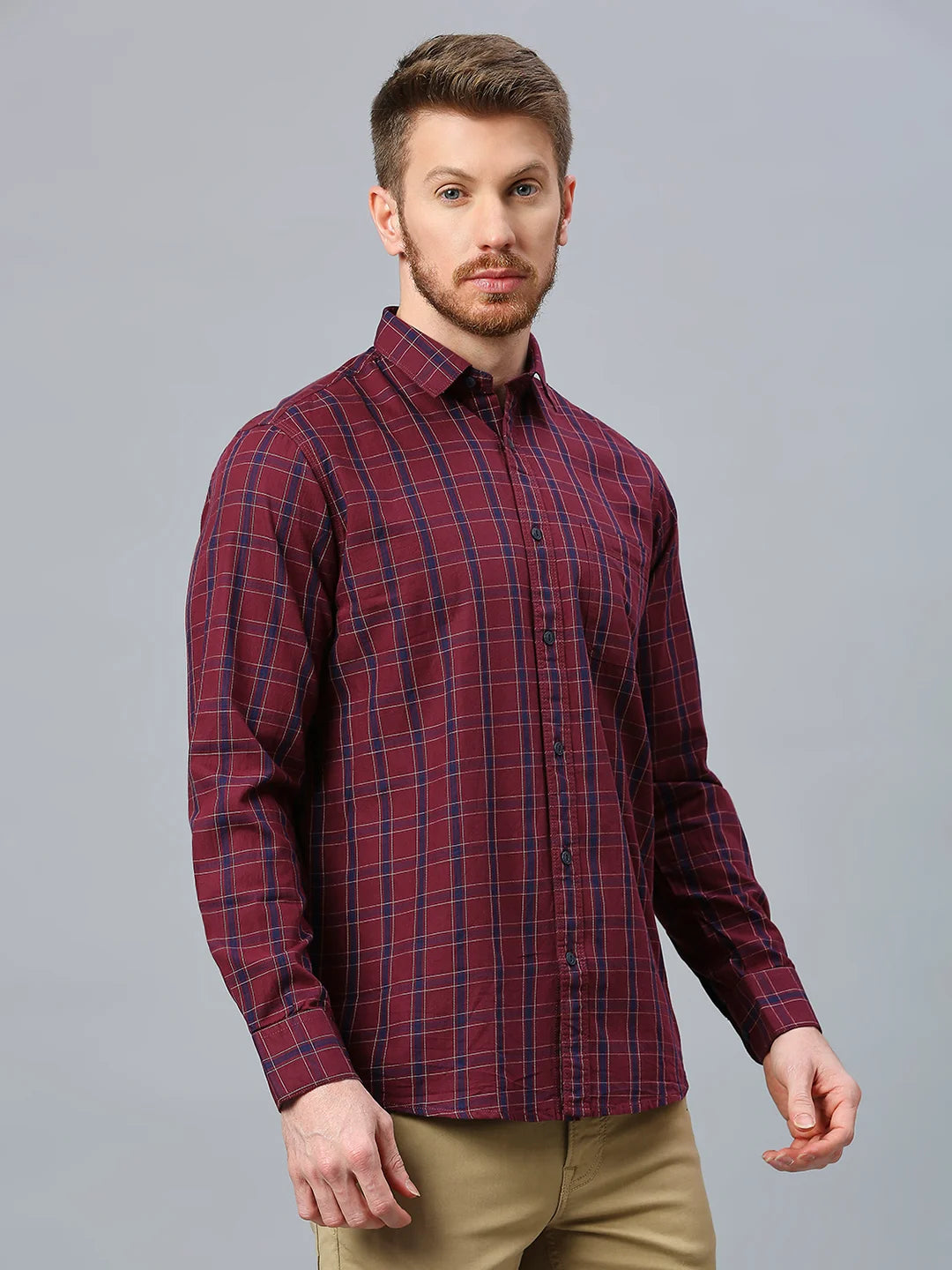 Maroon Checkered Shirt