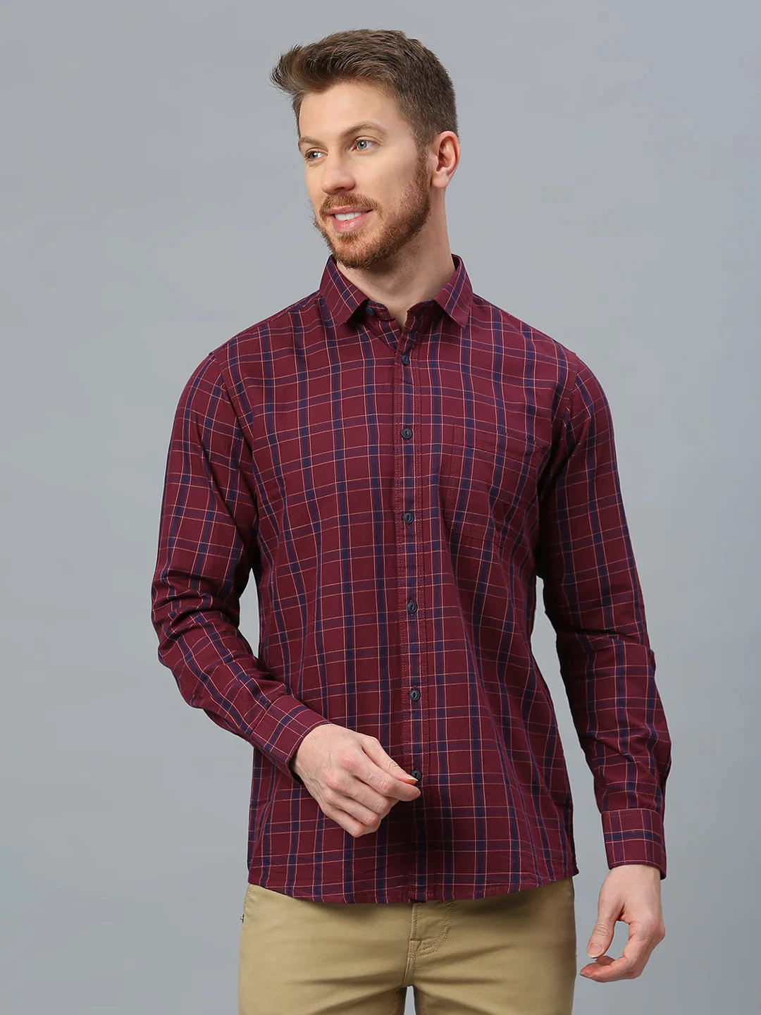 Maroon Checkered Shirt