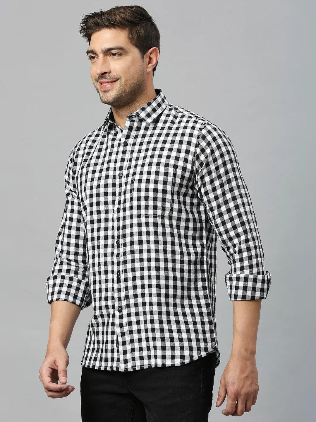 Grey Black Checkered Shirt