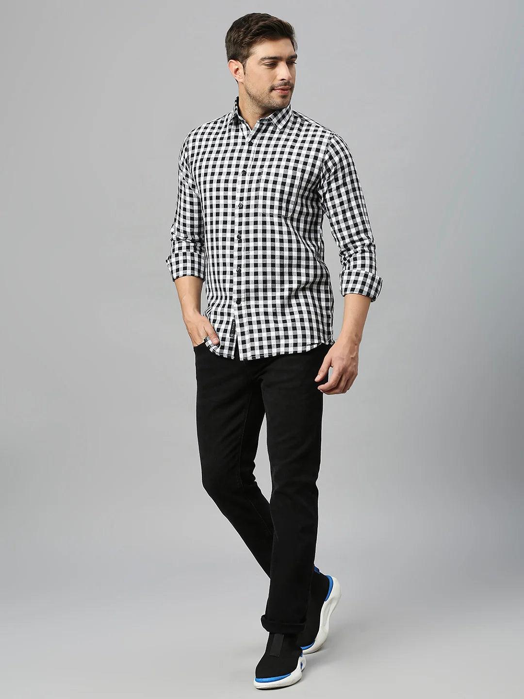 Grey Black Checkered Shirt