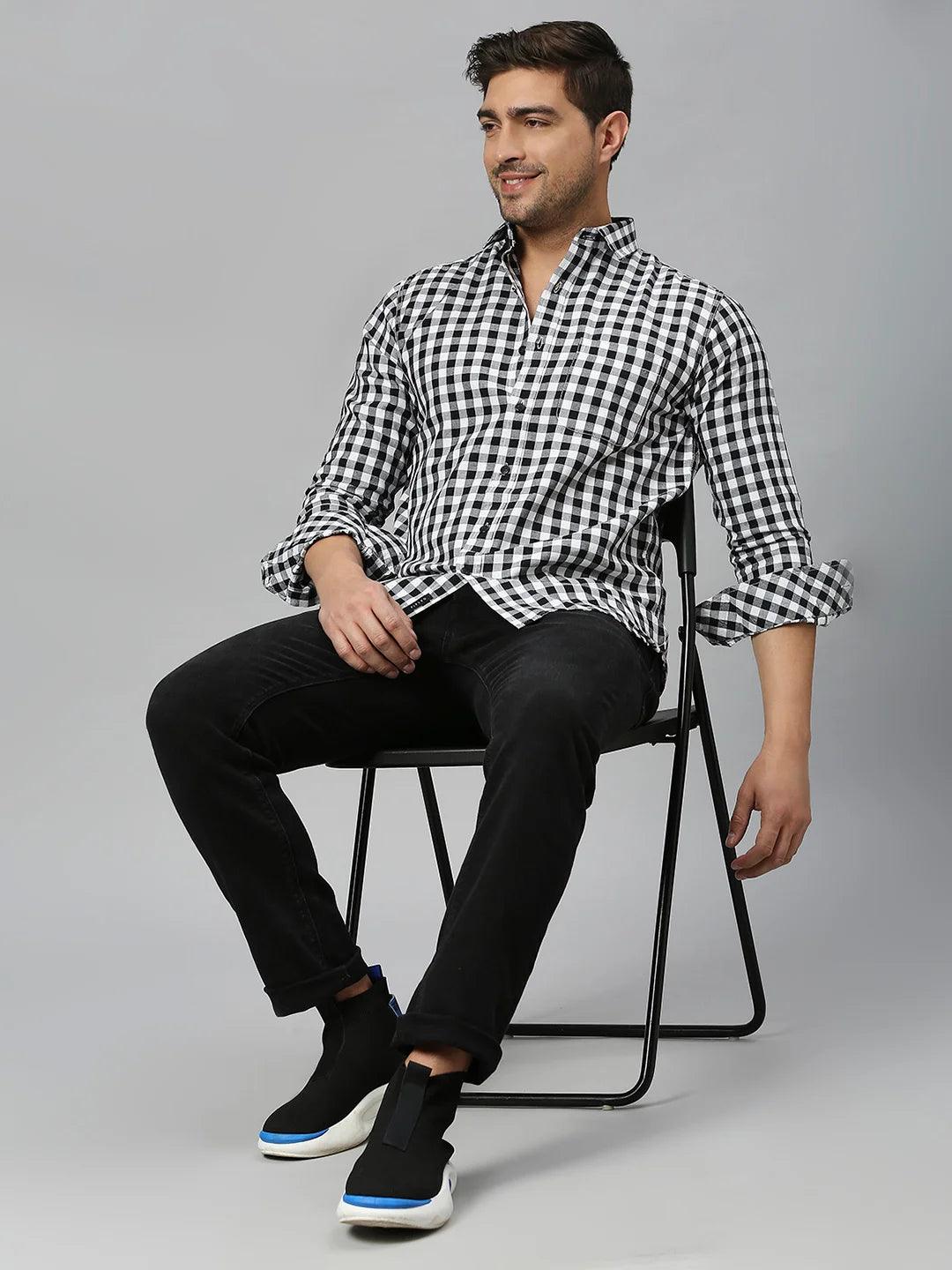 Grey Black Checkered Shirt