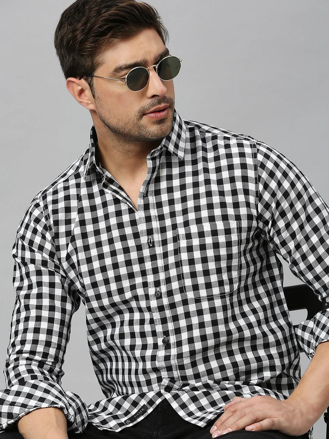 Grey Black Checkered Shirt