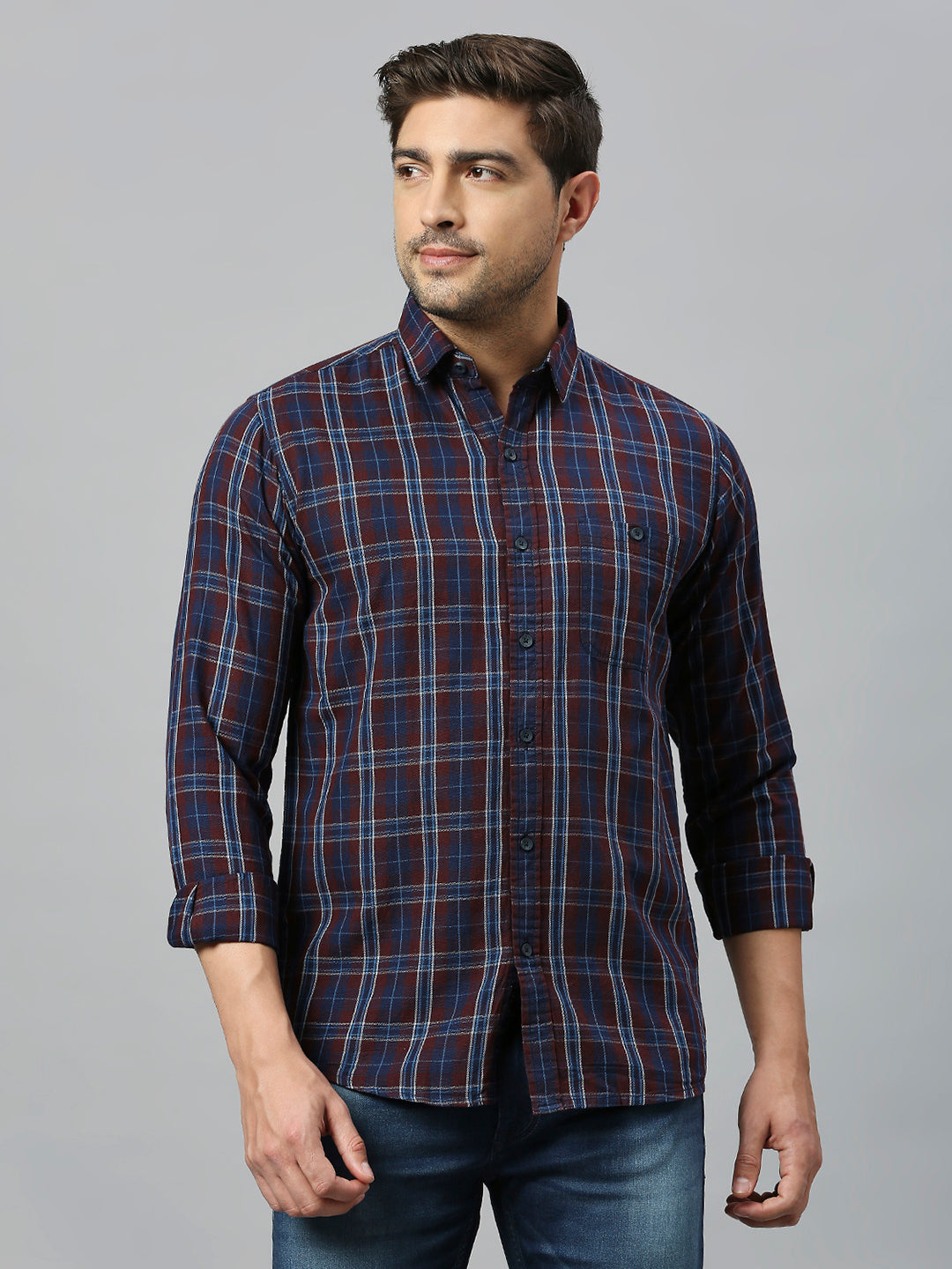 Maroon Checkered Shirt