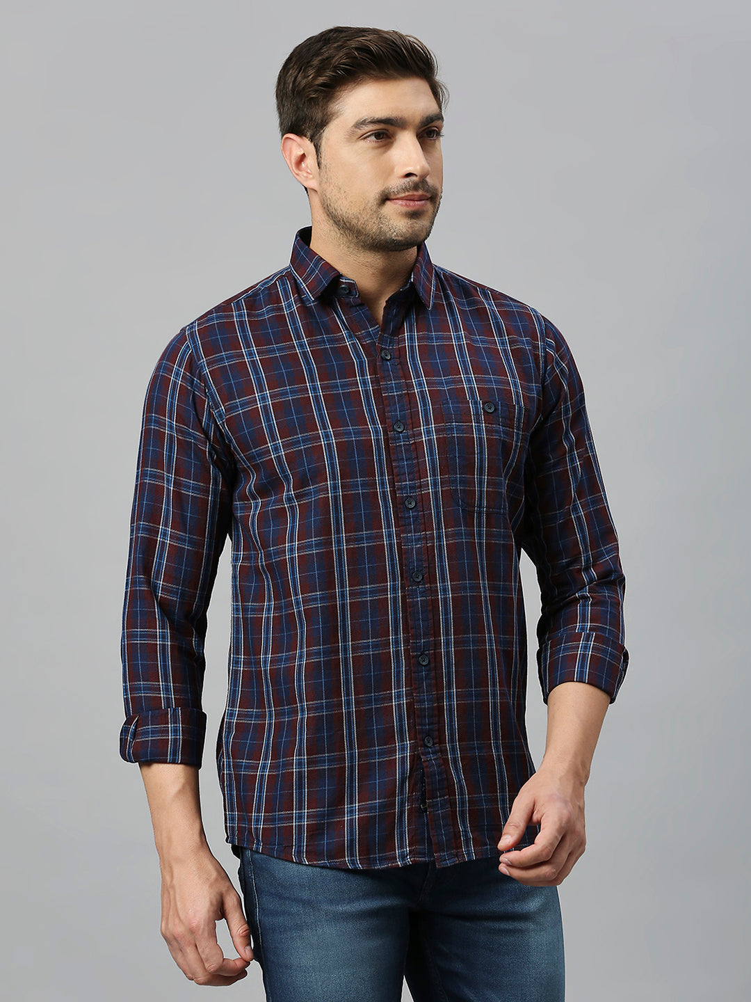 Maroon Checkered Shirt