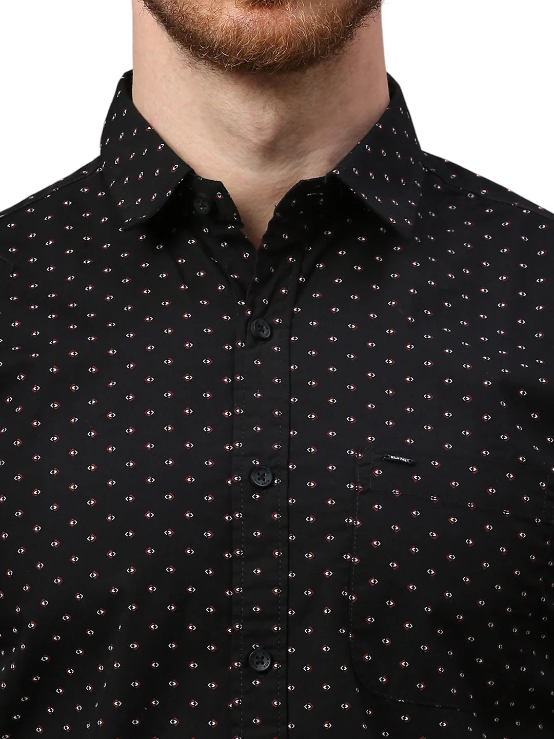 Black Printed Dobby Shirt