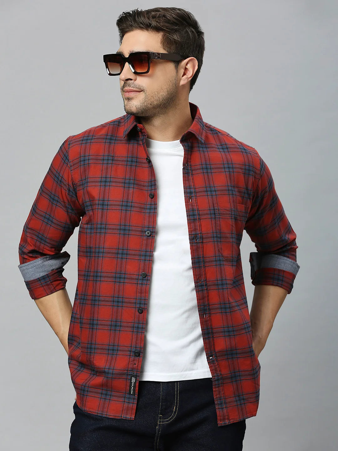 Maroon Checkered Shirt