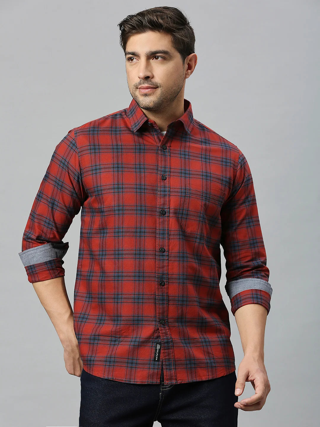 Maroon Checkered Shirt