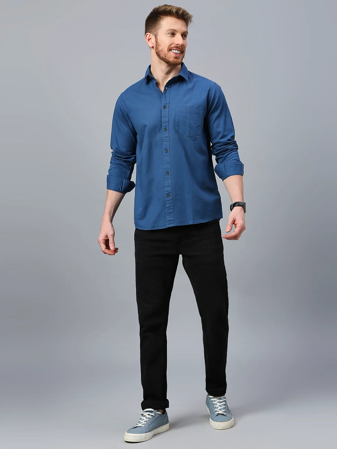 Blue  Plain Shirt