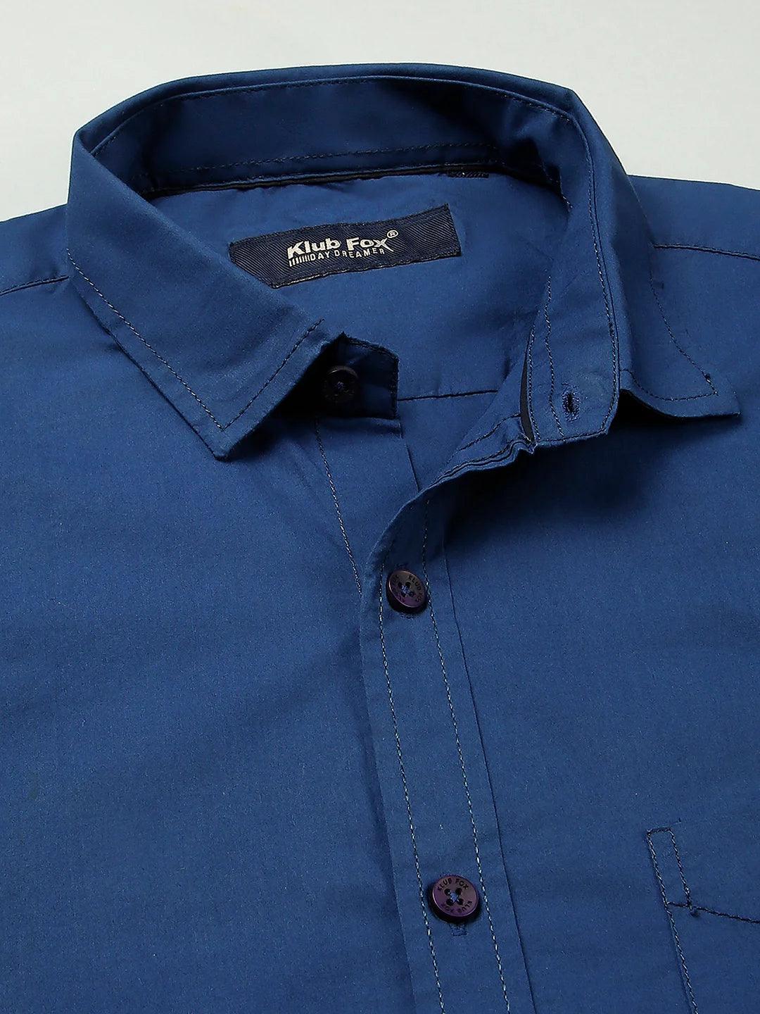 Blue Solid Shirt