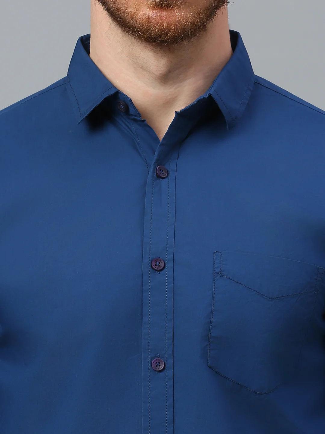 Blue Solid Shirt