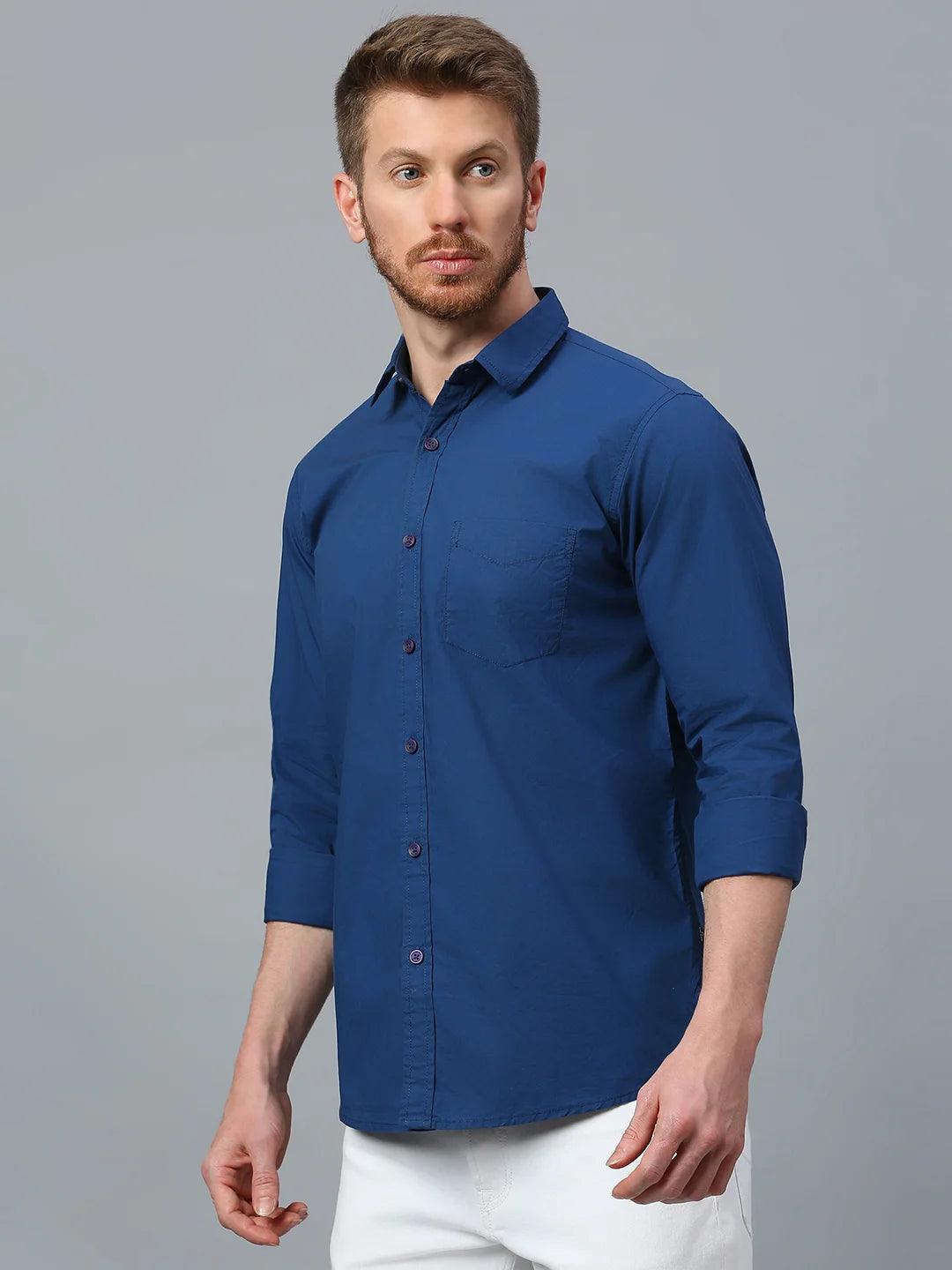 Blue Solid Shirt