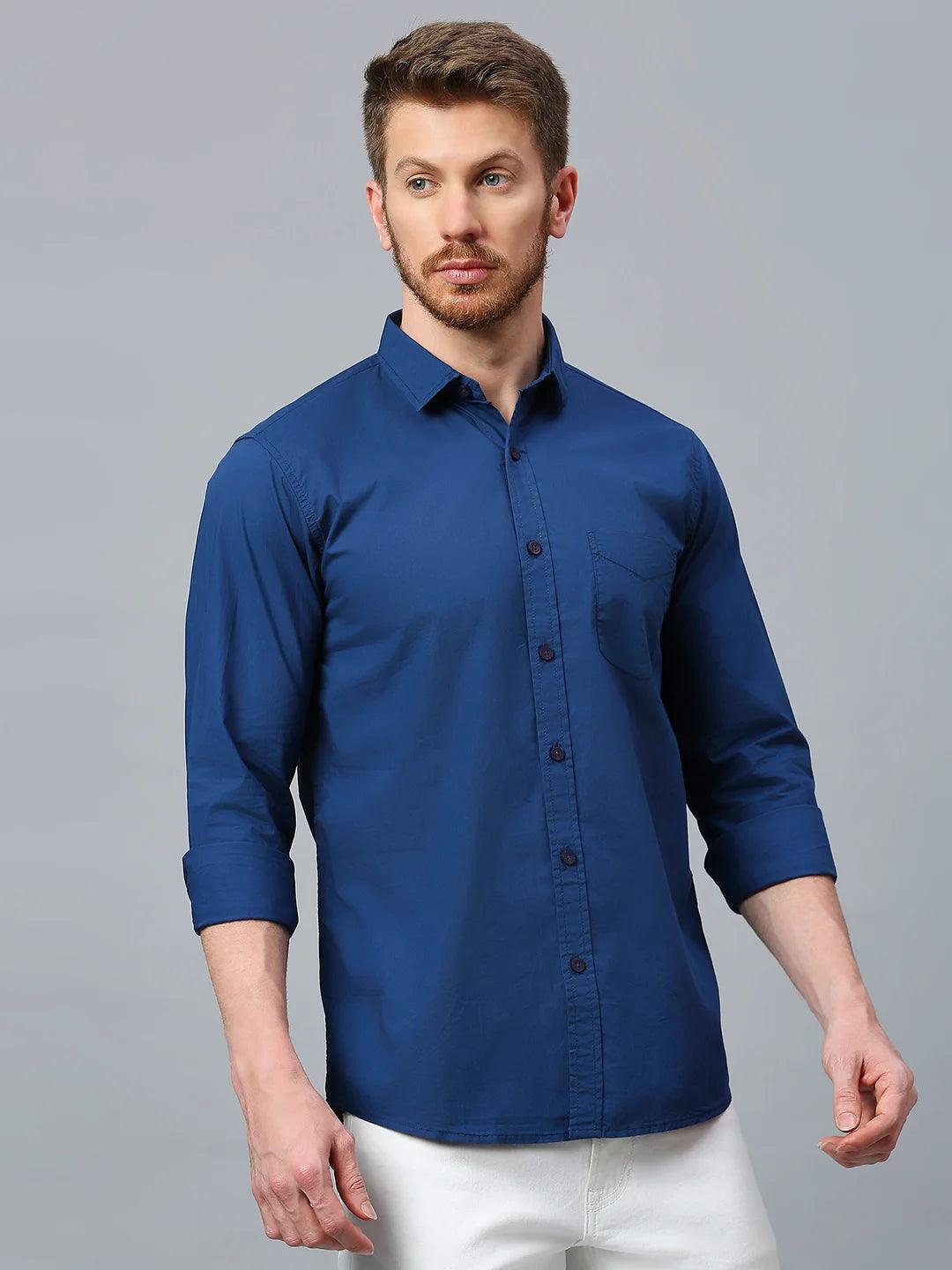 Blue Solid Shirt