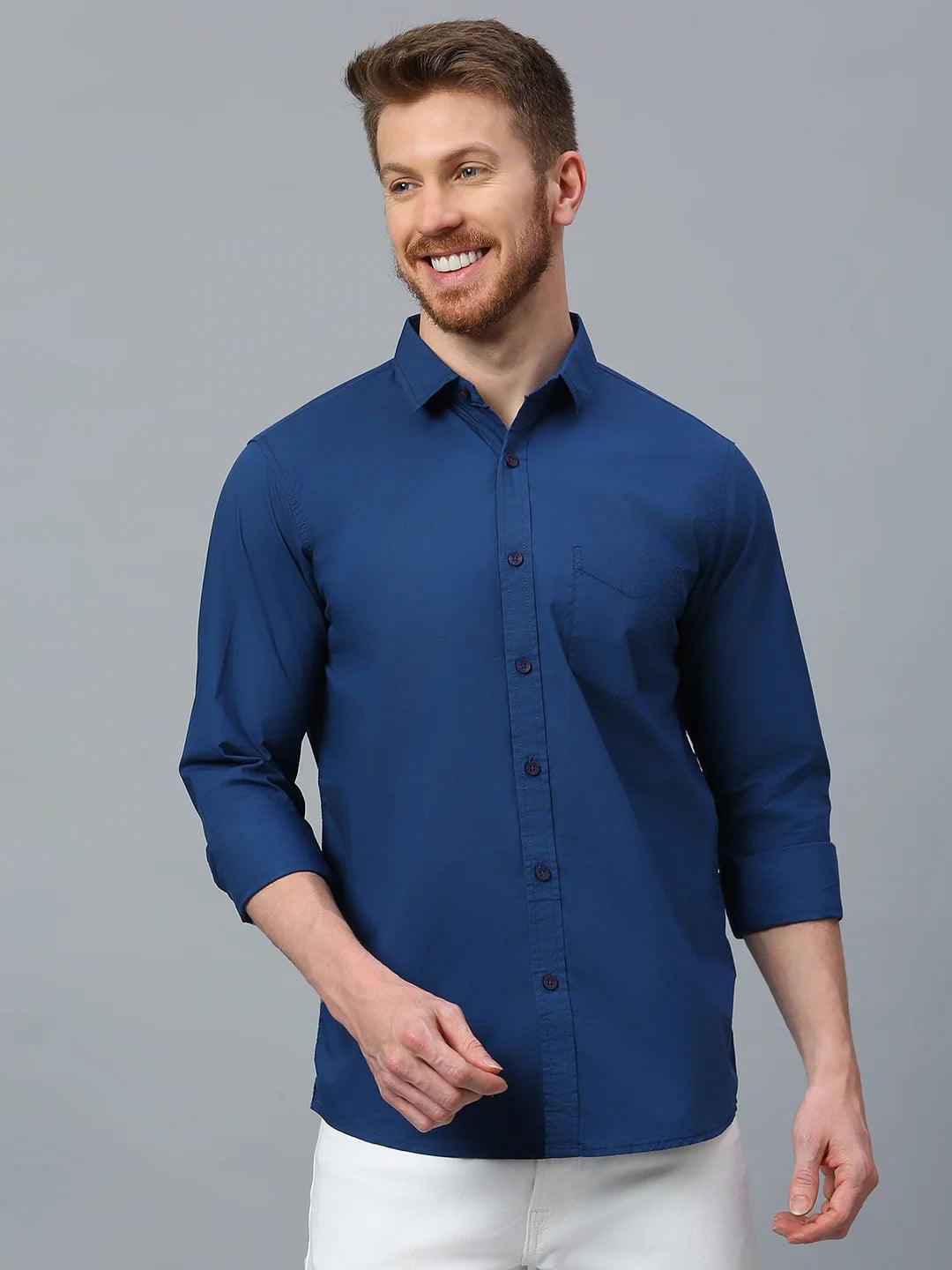 Blue Solid Shirt