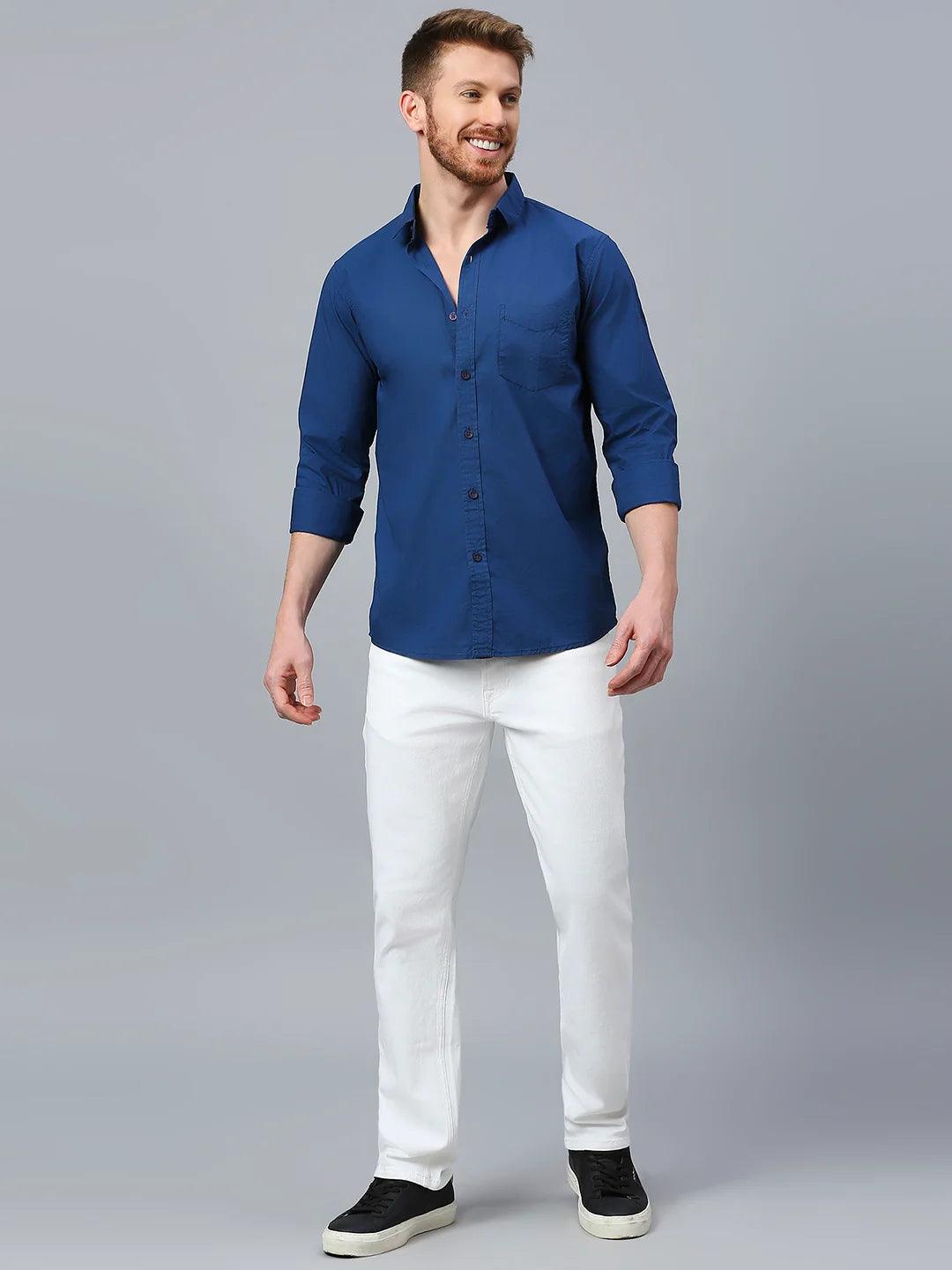 Blue Solid Shirt