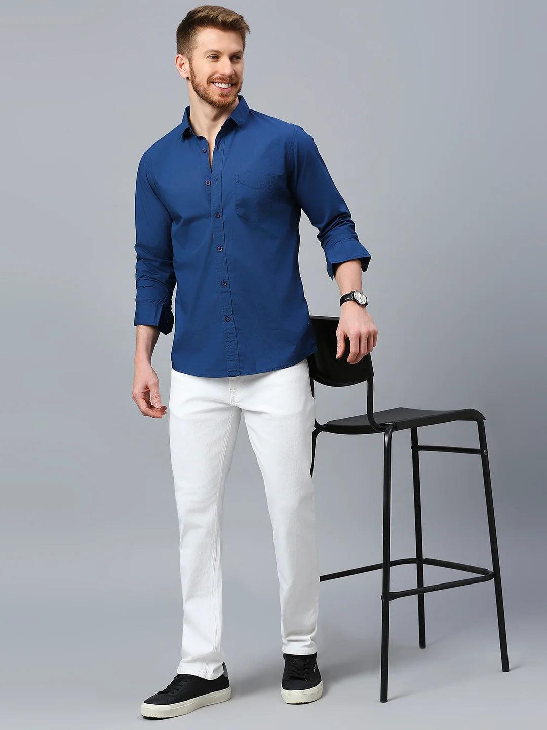 Blue Solid Shirt