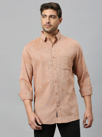 Heritage Textured Solid Brown Shirt