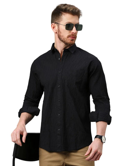 Black Indigo Cotton Lycra Shirt