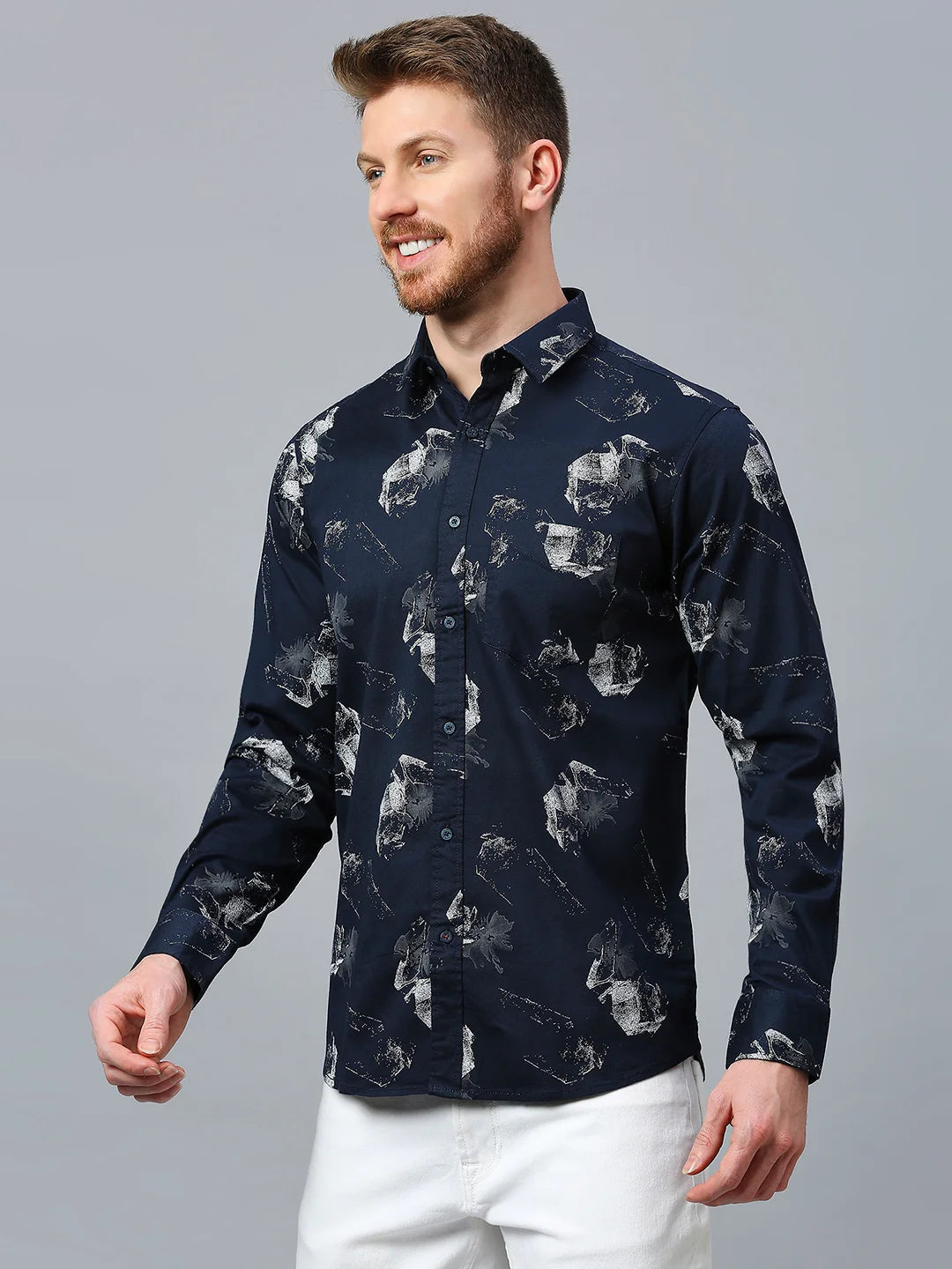 Navy Printed Shirt