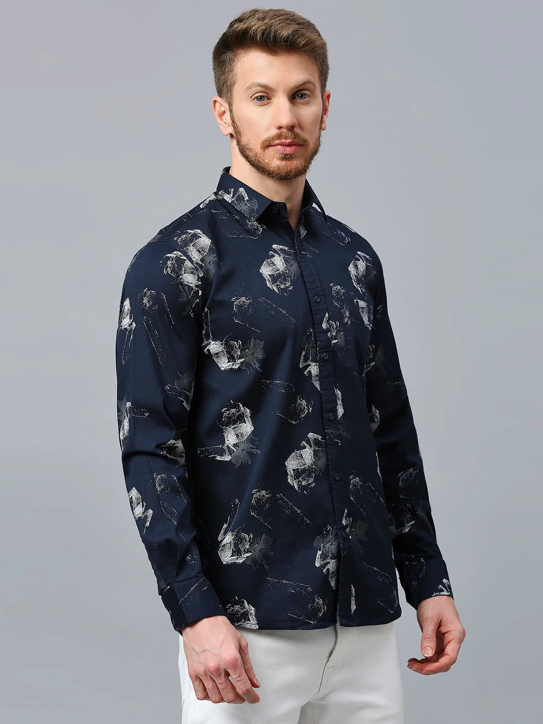 Navy Printed Shirt