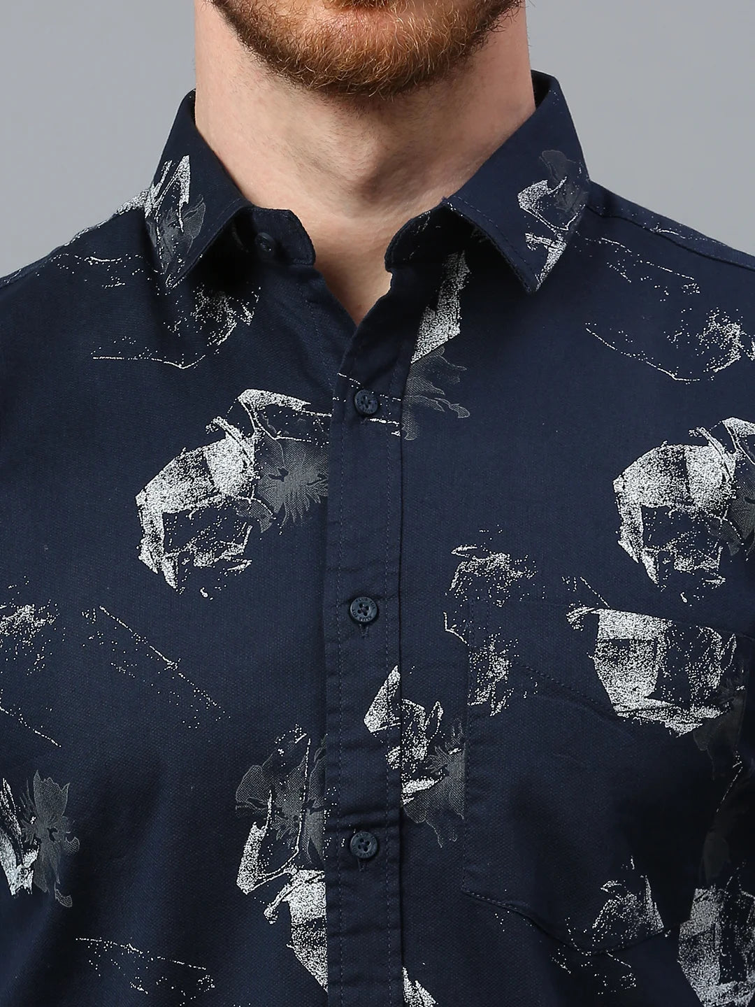 Navy Printed Shirt