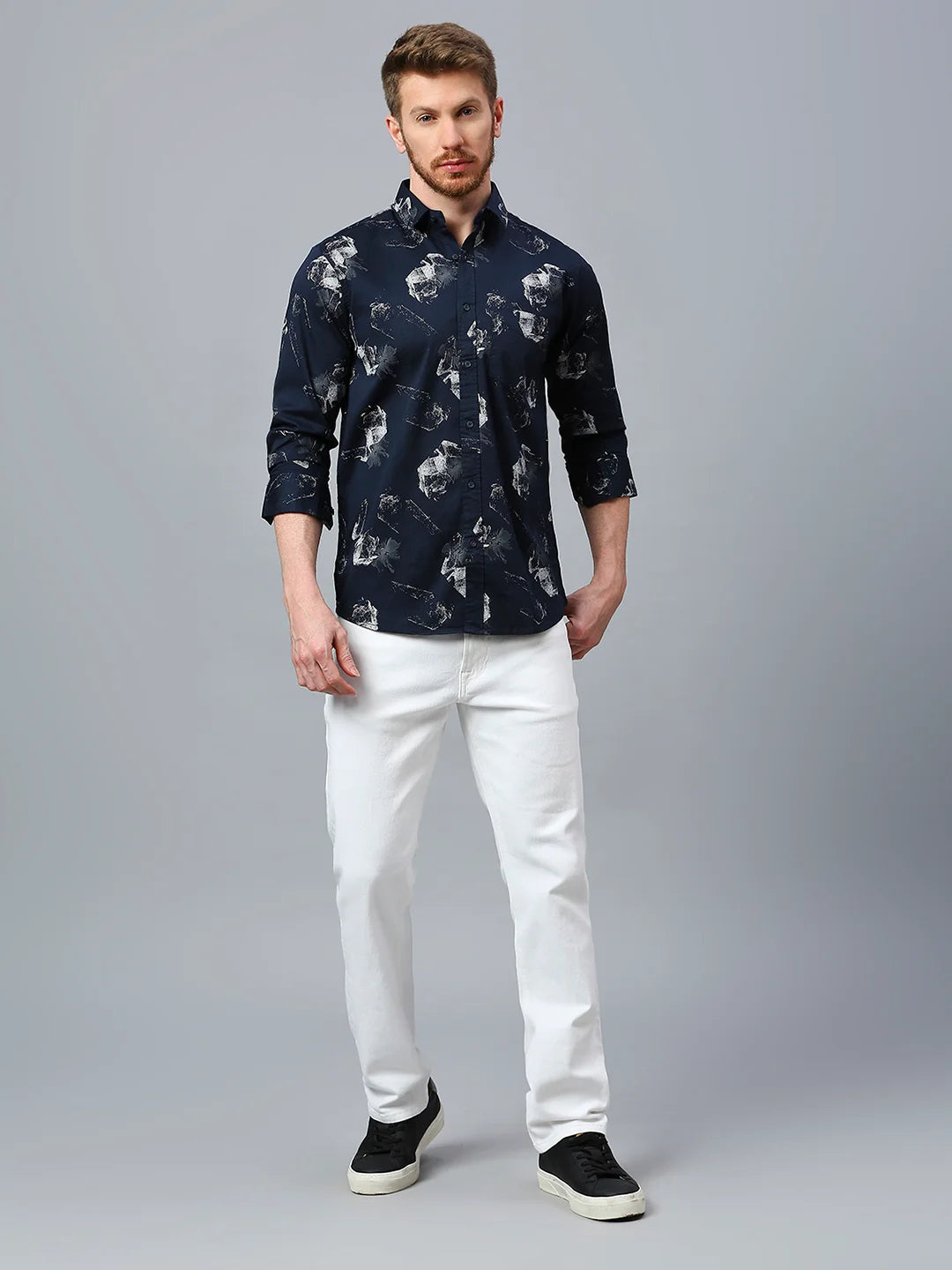 Navy Printed Shirt