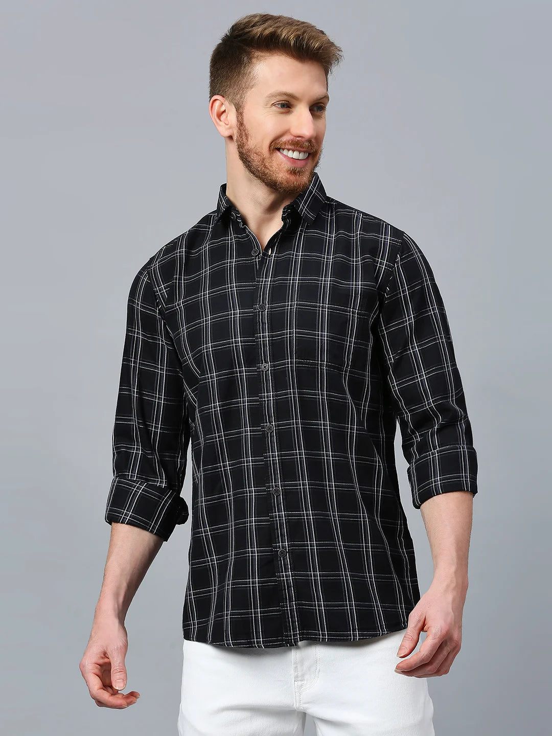 Black Checkered Shirt