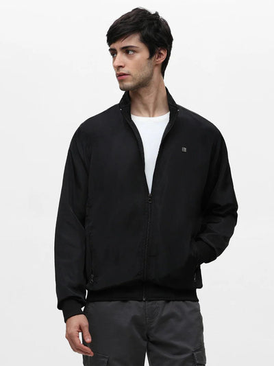 Black Solid Band Jacket