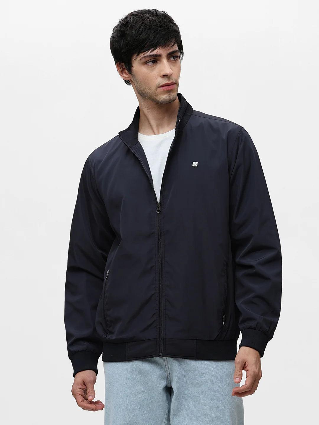Navy Solid Band Jacket
