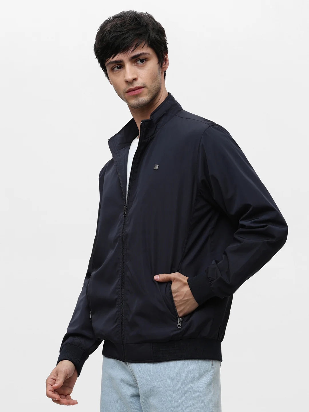 Navy Solid Band Jacket