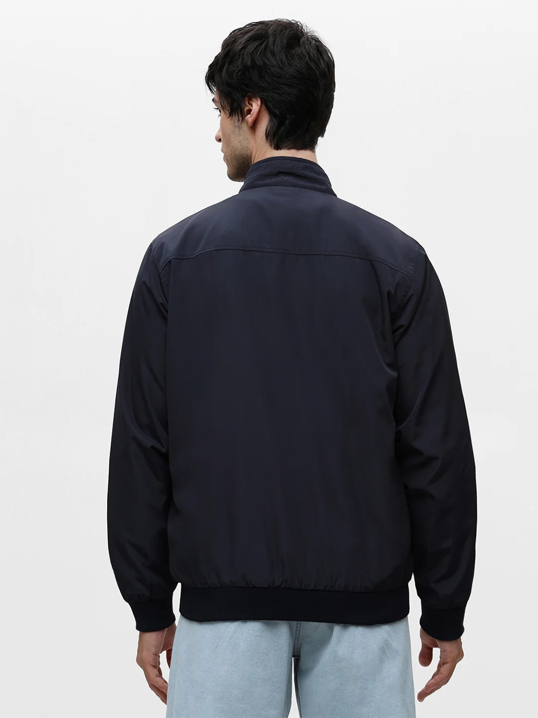 Navy Solid Band Jacket