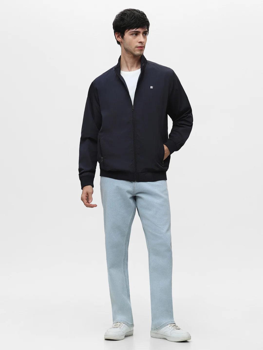 Navy Solid Band Jacket