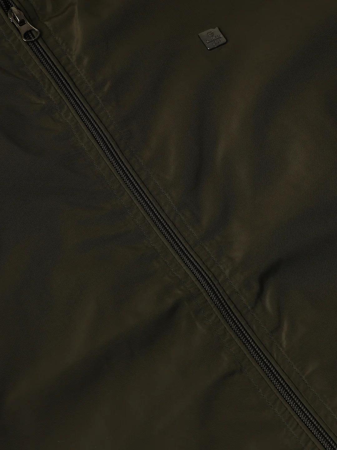 Olive Solid Band Jacket