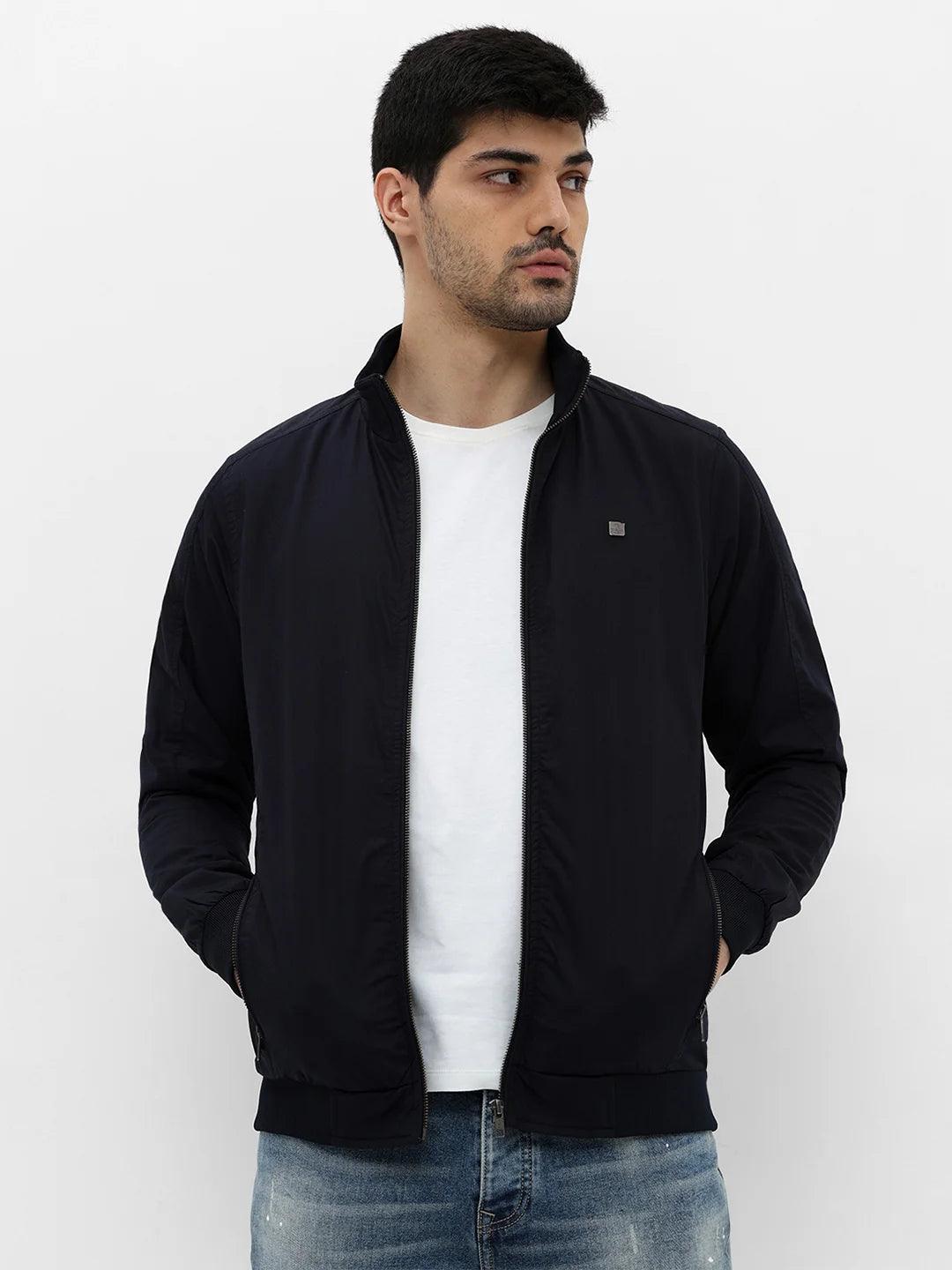 Navy Solid Band Jacket