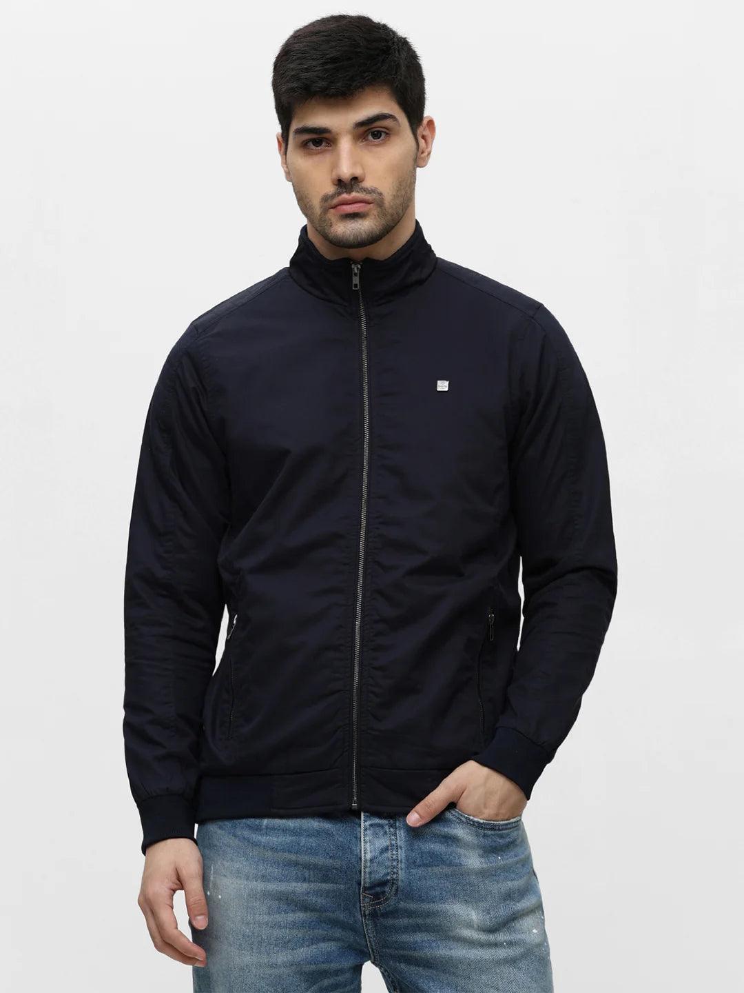 Navy Solid Band Jacket