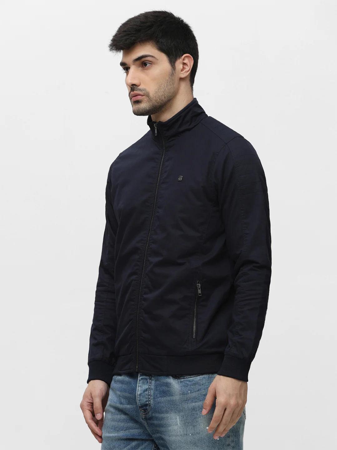 Navy Solid Band Jacket