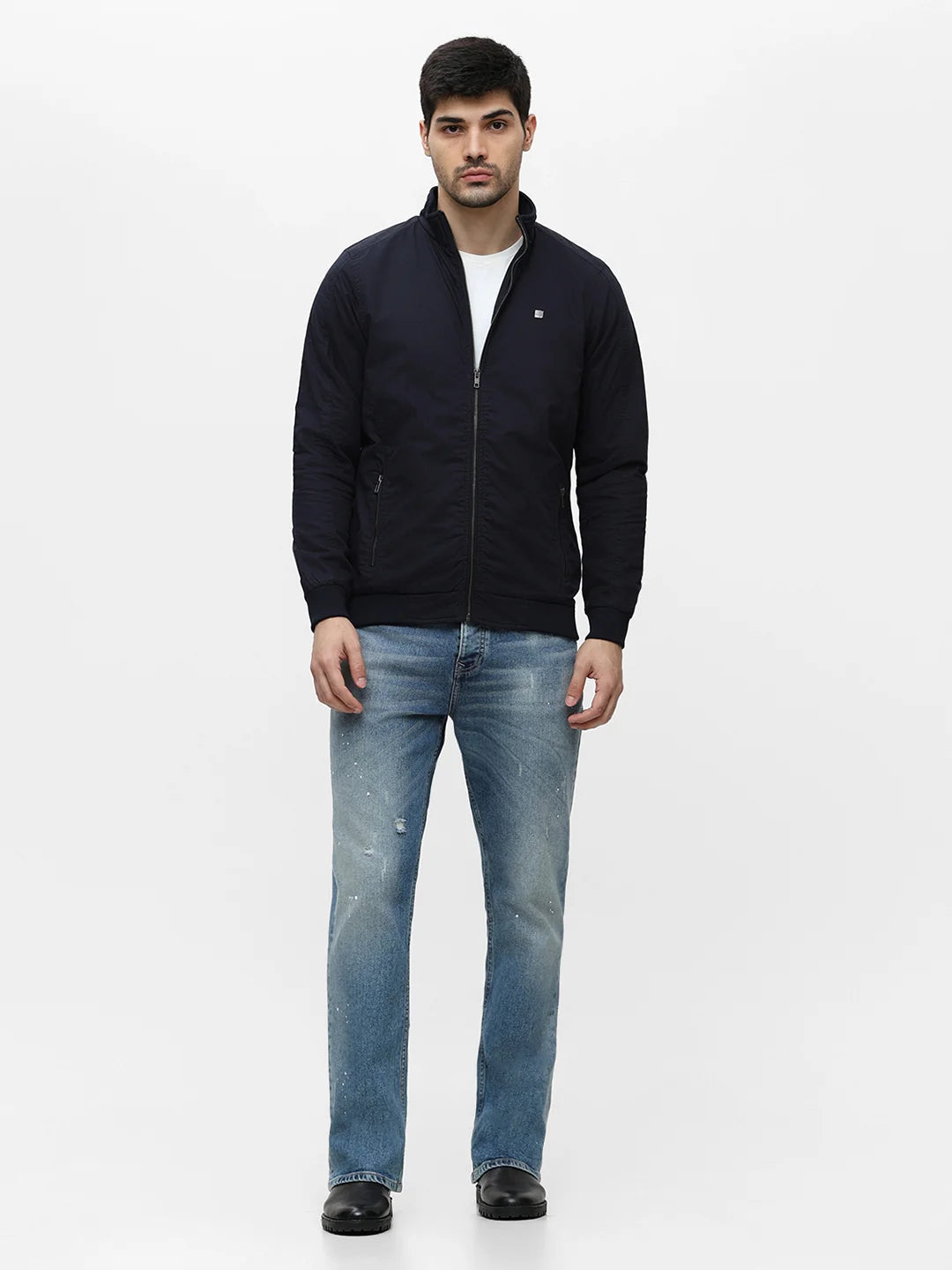 Navy Solid Band Jacket