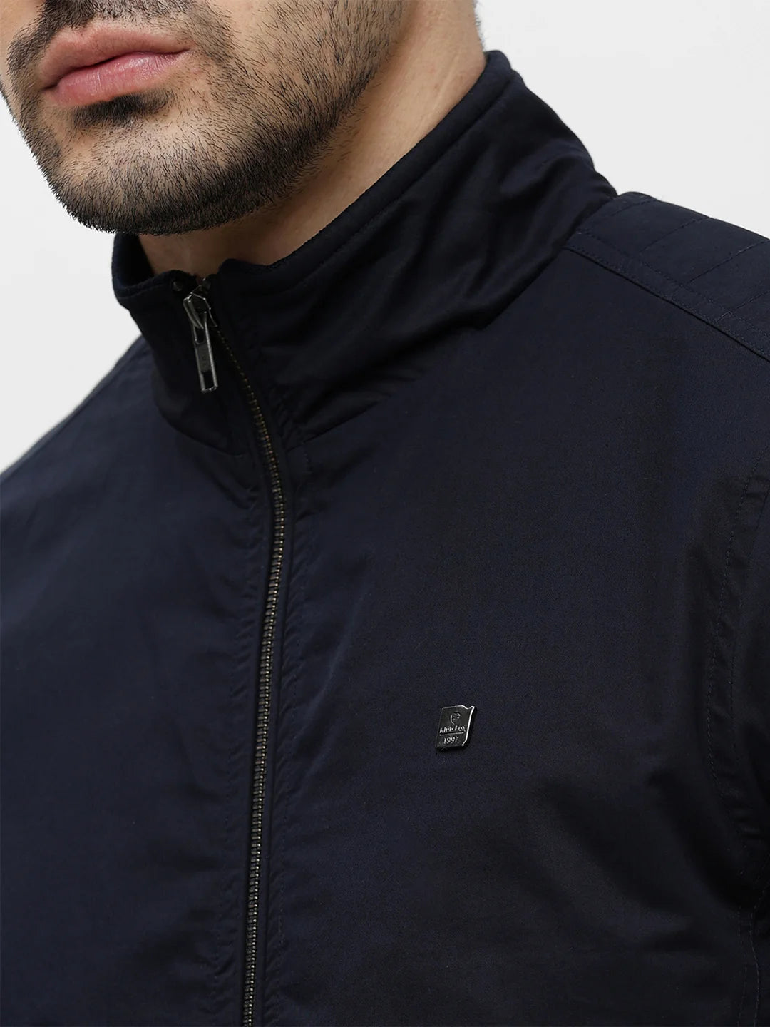 Navy Solid Band Jacket