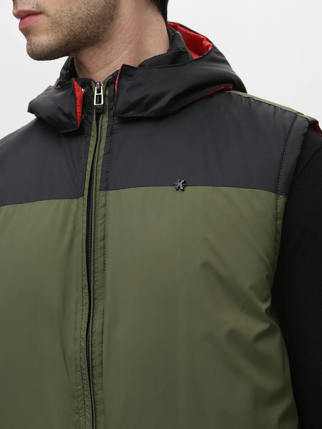 Green Solid Hood Jacket