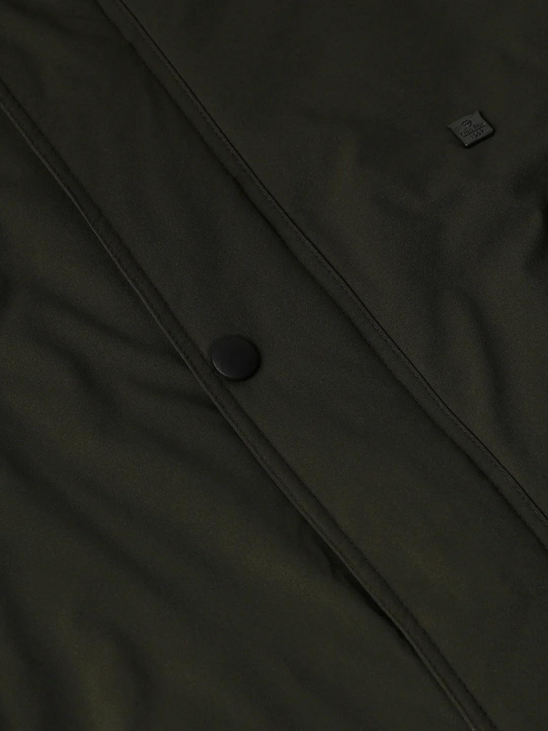 Olive Solid Crew Jacket
