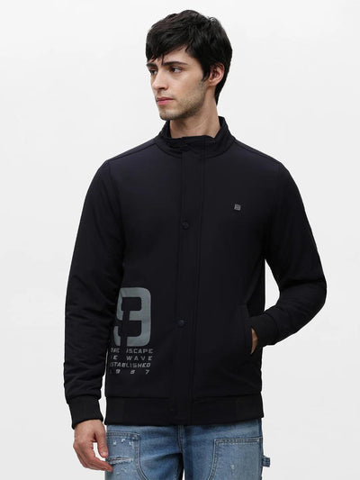 Premium Navy Printed Band Jacket