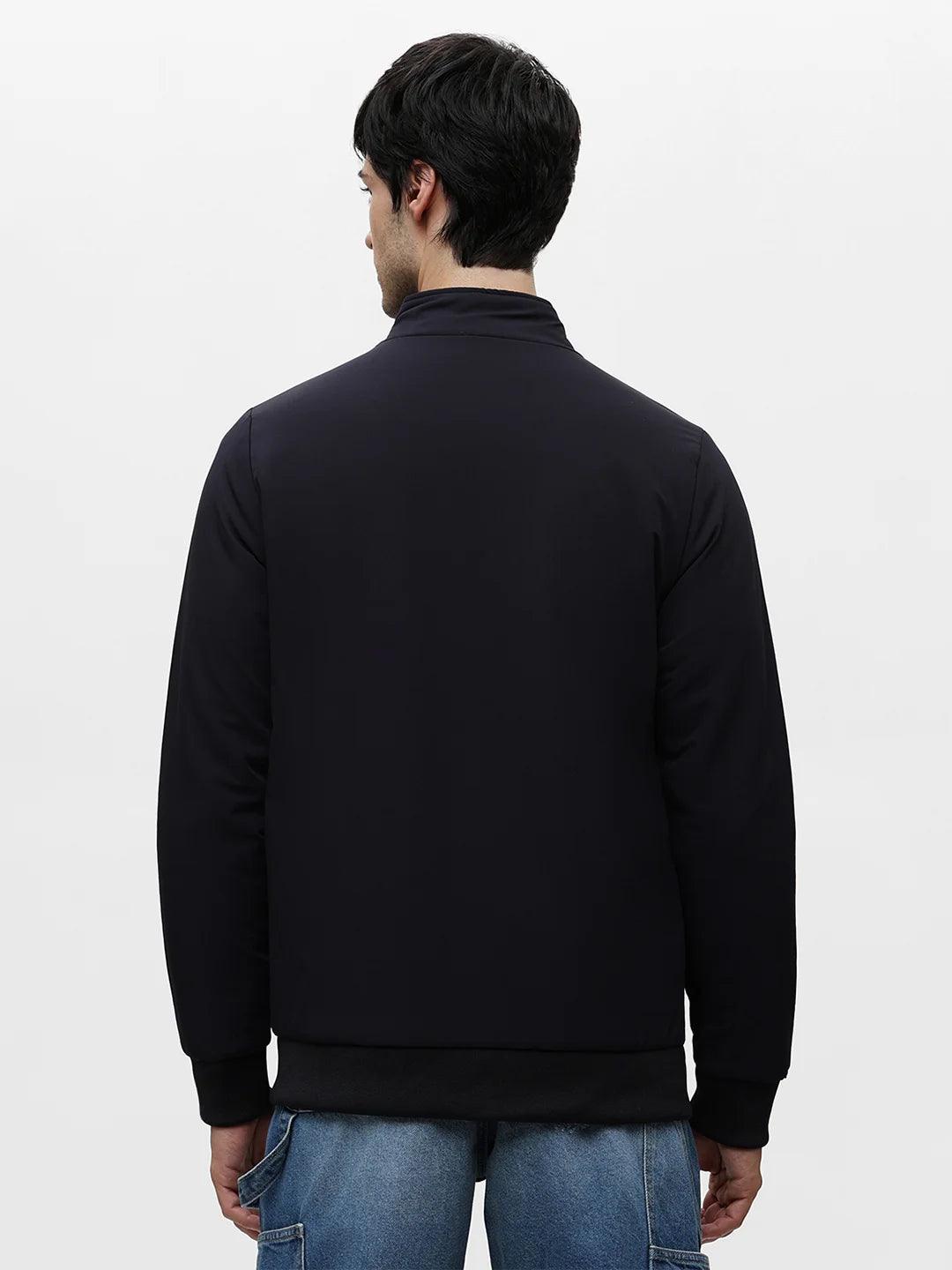 Navy Printed Band Jacket