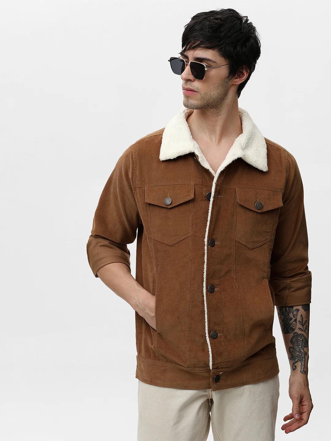 Khaki Solid Band Jacket