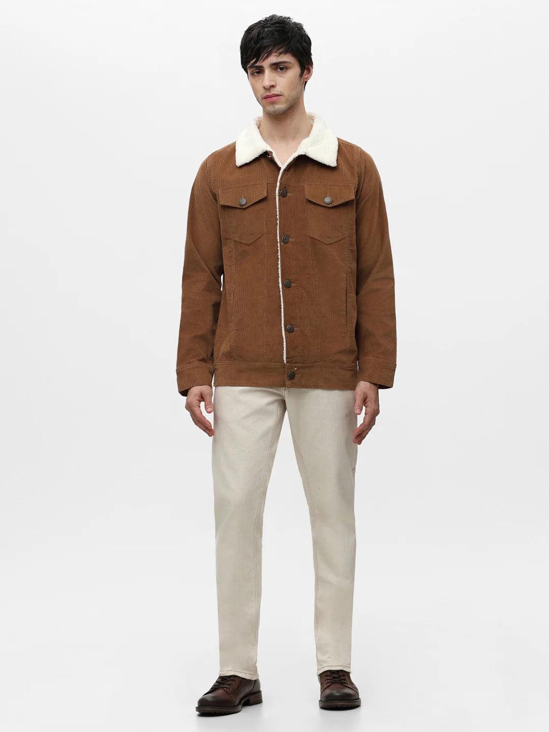 Khaki Solid Band Jacket