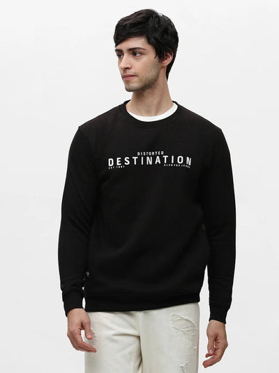 Black Printed Sweatshirt