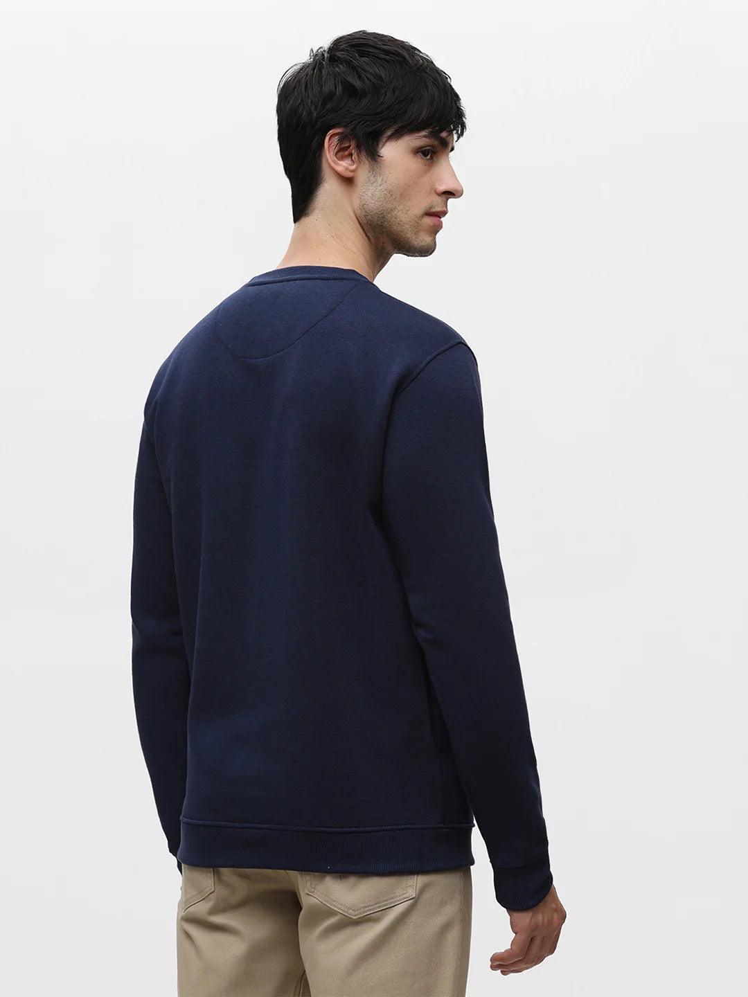 Ink Blue Printed Sweatshirt