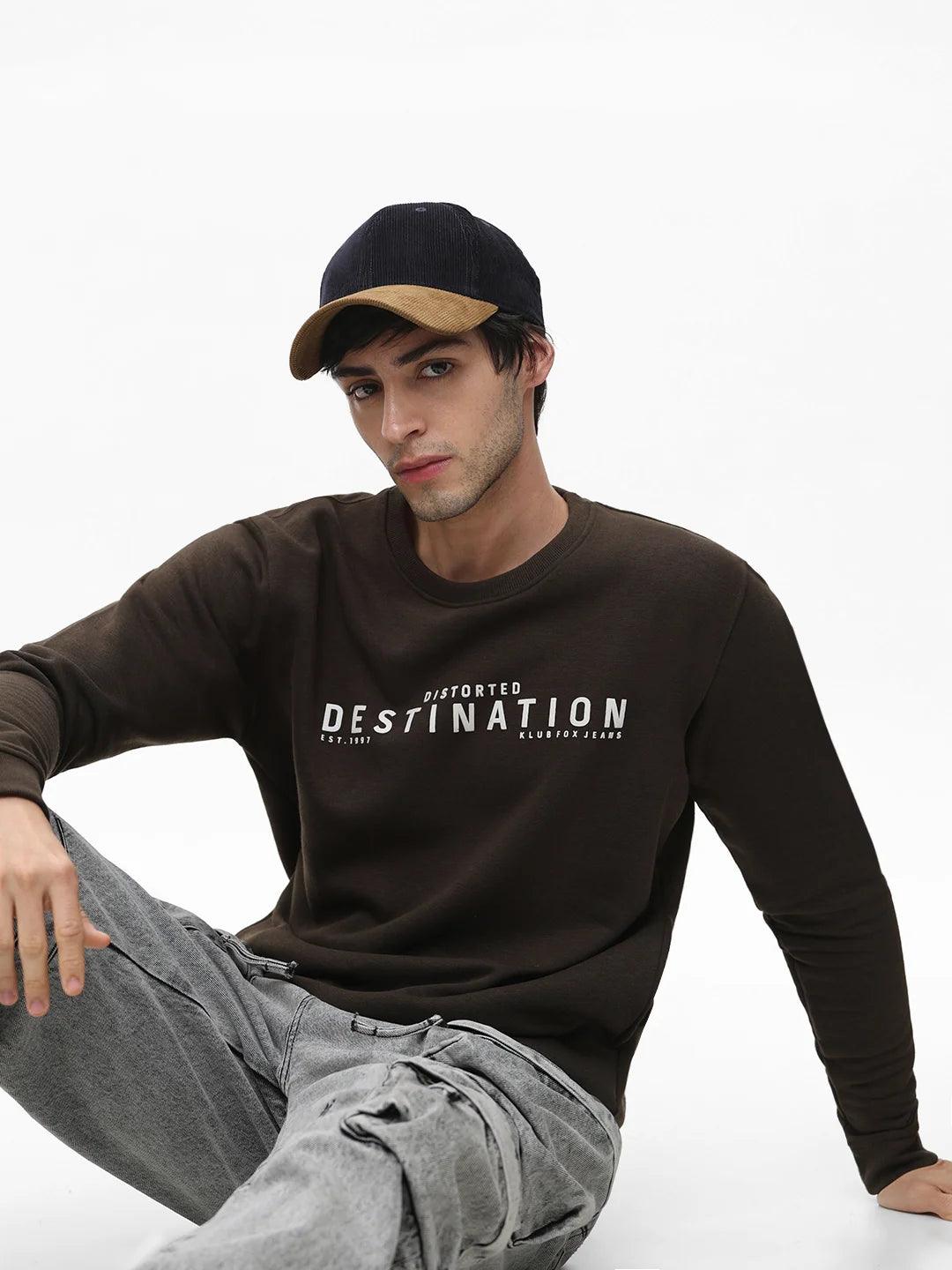 Olive Printed Sweatshirt