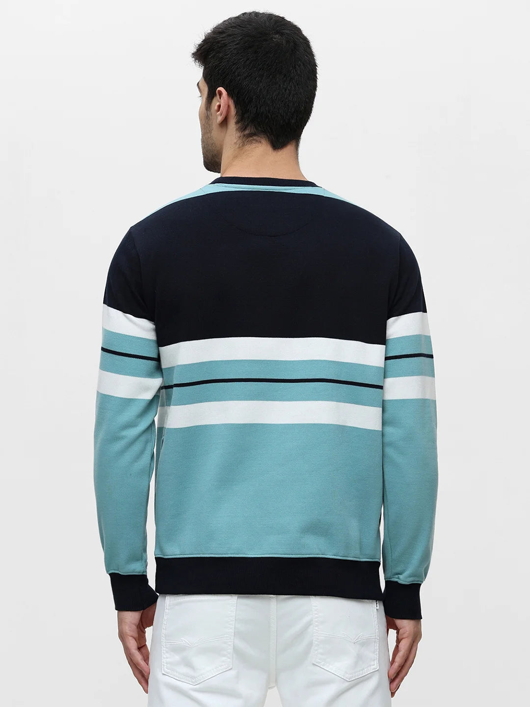 Turq Striped Sweatshirt