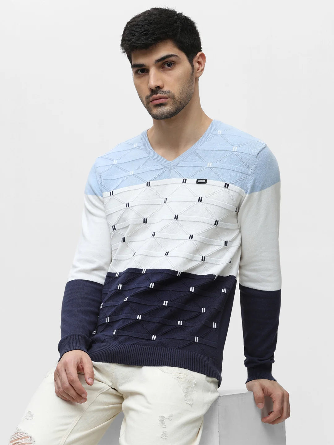 Sky Melange Jacquard Sweater