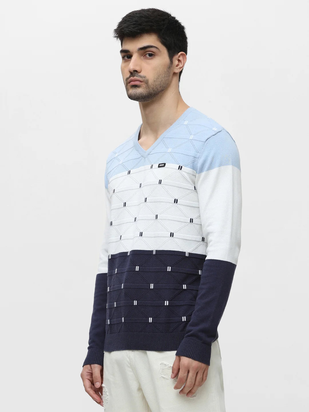 Sky Melange Jacquard Sweater