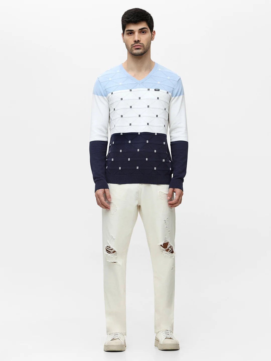 Sky Melange Jacquard Sweater